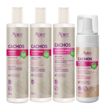 Imagem de Kit Apse Cachos Shampoo + Condicionador + Mousse + Gelatina Tratamento