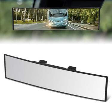 Imagem de DNA MOTORING Espelho retrovisor panorâmico convexo grande angular, 28 x 7,5 x 2,5 cm, espelho retrovisor interno universal para carros SUV, caminhões, MR-IN-28-C