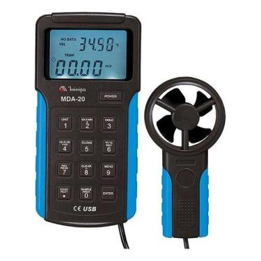 Imagem de Anemômetro Digital Datalogger Interface Usb Mda 20 Minipa