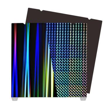 Imagem de Cama de lençóis texturizados flexíveis IdeaFormer H1H com placa de construção magnética para K1 Max, Rainbow Streak + placa de aço de mola Phantom H1H 310x315 mm para Creality K1 MAX 310x315 mm