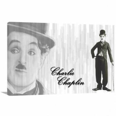 Imagem de Quadro decorativo Charlie Chaplin Retro Tela em Tecido - Wall Frame