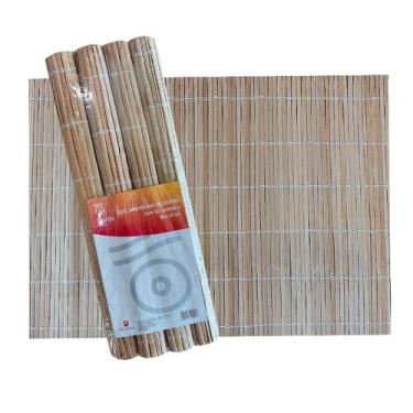 Imagem de 4 Jogo Americano Retangular Descanso De Prato 30x40 Bambu - RT