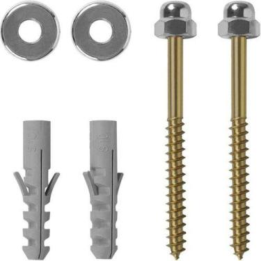 Imagem de Kit 2 Parafusos Latonado Bucha 10 ou 12mm Vaso Sanitário E Tanque - BM