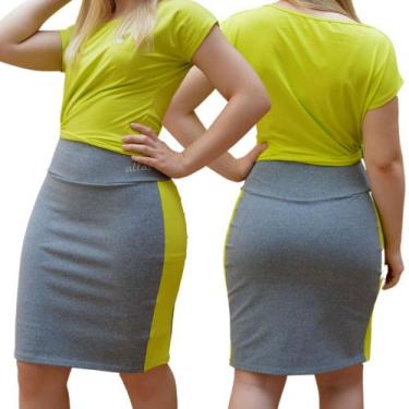 Imagem de Conjunto Short Saia + Blusa Dryfit Poliamida Moda Fitness Evangélica U