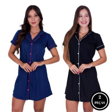 Imagem de Kit 2 Camisola Americana com Botões Amamentação Blogueira-KIT 2 CAMISO