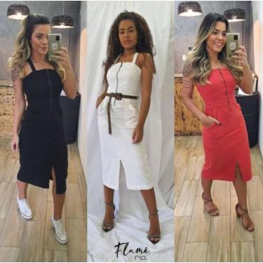 Imagem de Vestido midi zíper frontal - Propria