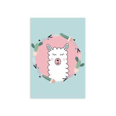 Imagem de Placa Decorativa MDF Animais Amigos Lhama 20x30cm - Quartinhos