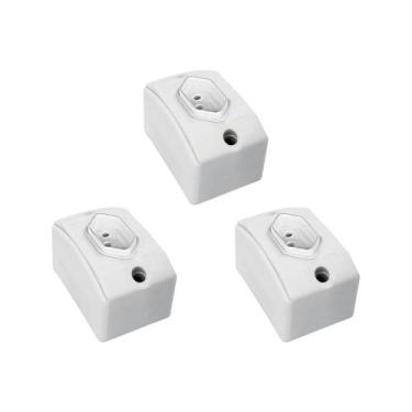 Imagem de Kit C/3 - Tomada Externa Perlex 2 Polos +Terra 20A Retang...