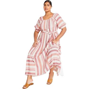 Imagem de City Chic Vestido plus size, vestido Jemima, Listra cosmos, 46