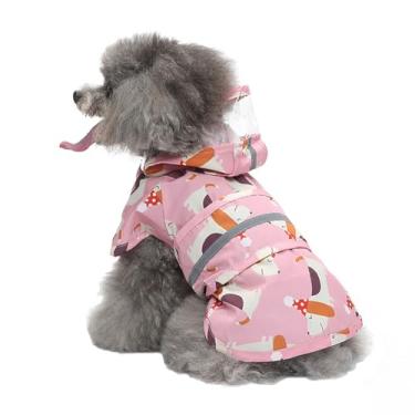 Imagem de IOICYBF Capa de chuva para cães, com capuz, poncho refletivo, ajustável, impermeável, leve, para cães, M