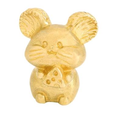 Imagem de Ioensy Mini mouse estátua gaveta maçaneta da porta decorativa fácil instalação escultura animal botão do armário para quarto de crianças cozinha, Ouro