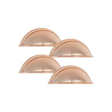 Imagem de 4 Peças Puxador Para Móveis Guarda Roupa Gaveta Concha Redonda 32mm (Rose Gold)