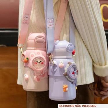 Imagem de Garrafa Termica Infantil 500mL 3D - garrafa de agua termica, Lilás