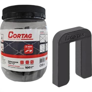 Imagem de Espacador Tipo U Ferradura Cortag 3Mm Com 100 Pecas