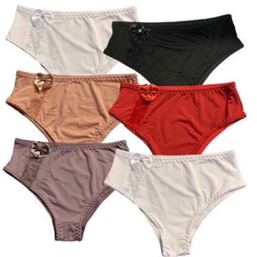 Imagem de Kit 6 Calcinhas Tanga Fristyle Em Microfibra Com Renda Lisa Adulto Ata