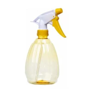 Imagem de Borrifador Pulverizador Spray Manual 500ml Amarelo Jato Ajustável Antivazamento Plantas Limpeza e Cabelos