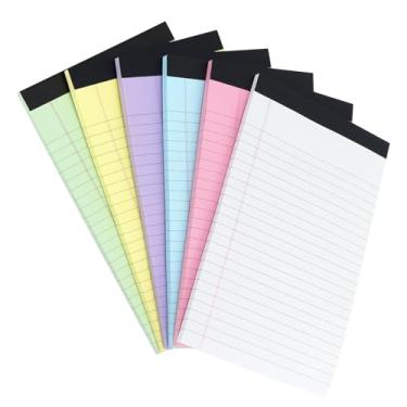 Imagem de 6 Pack Legal Pads 5x8 Note Pads Colored Legal Pads College Ruled Notepad Small Note Pads 50 Sheets/Pads Multiple Color Writing Pads Line Paper for School, College, Office, Work