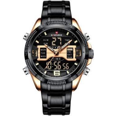 Imagem de Relógio Masculino Analógico em Aço inoxidável Display LED Digital A pr