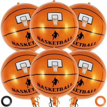 Imagem de Balões de Basquete AIQINHU (22cm) - Kit com 6 Peças e Fita