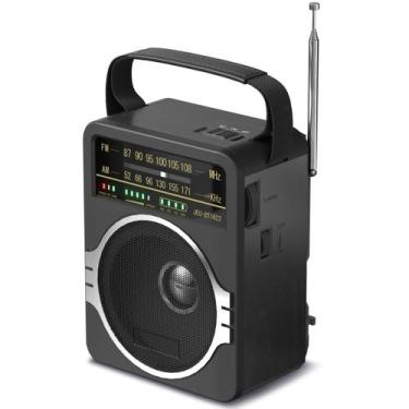 Imagem de Rádio Portátil JEUJUG AM/FM com Bluetooth 5.0 - 5W - Alto-Falante Pret
