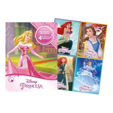Imagem de Livro com quebra-cabeças aprender brincando princesas disney - RIDEEL