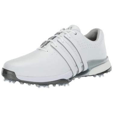 Imagem de adidas Tênis de golfe masculino Tour360 24 Boost, Calçado branco/prata metálico, 38