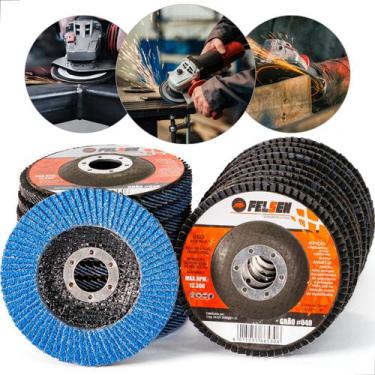 Imagem de Kit 20 Discos Flap Lixa Desbaste Lixadeira Esmerilhadeira Metal Madeir