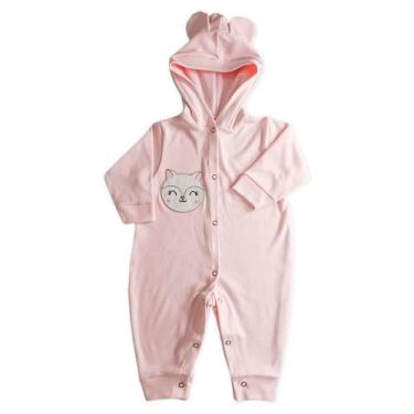 Imagem de Macacão Toca Orelhinha Manga Longa - Generic, GG, Rosa bebê