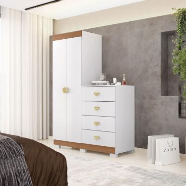 Imagem de Cômoda Roupeiro Cristal Branco/Camarim - Vila Rica Móveis