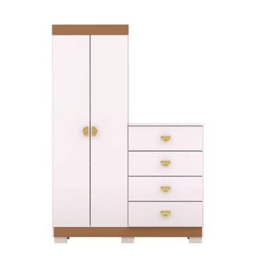 Imagem de Cômoda Roupeiro Cristal Branco/Camarim - Vila Rica Móveis