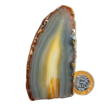 Imagem de 01 Geodo de Ágata Natural 350 a 400g 7 a 12cm Classe B - CristaisdeCur