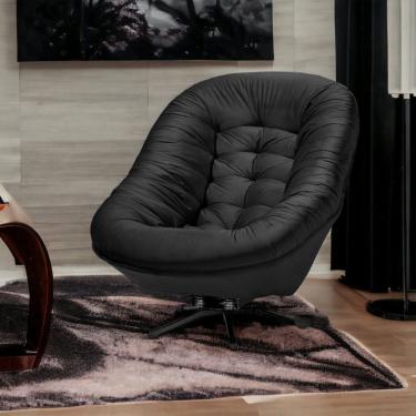 Imagem de Poltrona Do Papai Giratória e Balaço Grande Confortável Veludo Preto