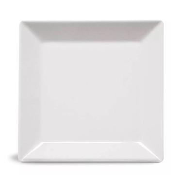 Imagem de Prato Quadrado Fundo em Melamina Premium Branco 18cm