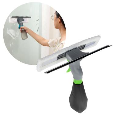 Imagem de Esfregão e rodo com pulverizador 3 em 1 p/ Limpeza de Vidros box de banheiro