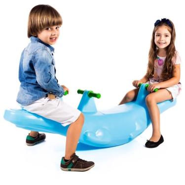 Imagem de Gangorra Crocodilo Divertida Azul