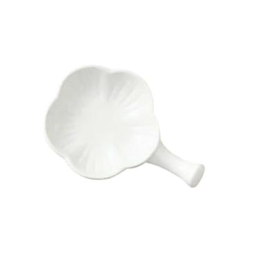 Imagem de Prato de sabor doméstico de cerâmica vitrificada, prato de molho de lanche personalizado - 11,4 cm - branco