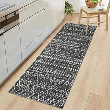 Imagem de AMIDA Tapetes marroquinos com detalhes laváveis antiderrapantes para área de cozinha, entrada de corredor, tapete de corredor longo super macio para casa de fazenda, lavanderia, porta de quarto (70 x