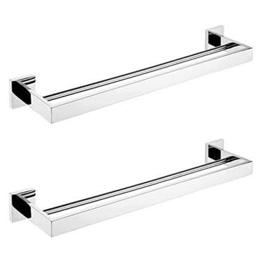 Imagem de 3FLQOOPP Toalheiro Duplo Toalheiro, Banheiro, Estilo Hotel, Suporte de Toalha de Mão Pendurado na Parede, Toalheiro de Aço Inoxidável, Acabamento Cromado/4 Peças