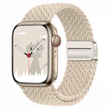 Imagem de Yaber Pulseira trançada compatível com Apple Watch séries 10 9, 8, 7, 6, 5, 4, 3, 2 e 1 de 38 mm, 40 mm, 40 mm, 40 mm, 41 mm, 44 mm, 46 mm, 46 mm, 46 mm, 49 mm, 49 mm, 49 mm (série 3))