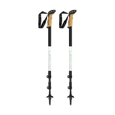 Imagem de LEKI Bastões De Caminhada Leves E Ajustáveis Cressida Cork Lite De Alumínio Para Trekking E Trilhas - Branco-Prata-Verde - 90-125 Cm