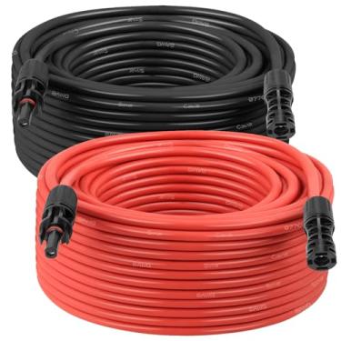 Imagem de Cabo de extensão de painel solar – Fio solar 8AWG 30 m com conector à prova d'água fêmea e macho fio fotovoltaico para trailer, sistemas fotovoltaicos, casa, barco, painéis solares, carro (30,5 m