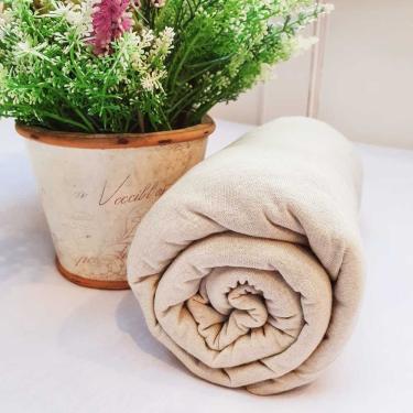 Imagem de Lençol Avulso Malha 100% Algodão Casal Areia 1 Peça