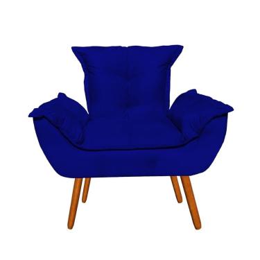 Imagem de Poltrona Decorativa Opala Suede Azul Marinho Rr Decor