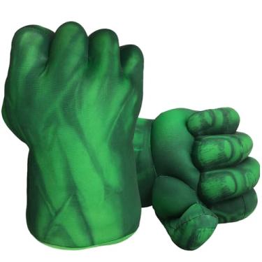 Imagem de Hulk Hands luvas Hulk Toy Punts Kids Soft Plush Hulk Costume Acessórios de super-herói Fantasias Luvas Cosplay para Meninos, Meninas, Natal, Dia das Bruxas (1 par) Verde