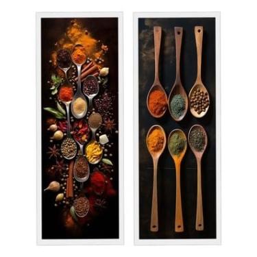 Imagem de Kit 2 Quadros Copa, Cozinha, Bistrô, Área Gourmet, Temperoseira (Branco)