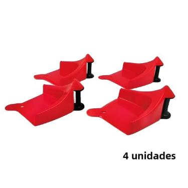 Imagem de Guia De Mangueira Para Lavagem De Carros Com Cunha Para Pneus Vermelha