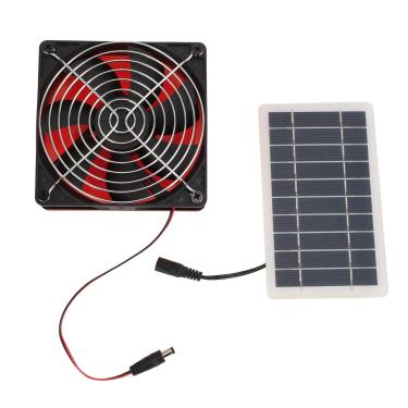 Imagem de Ventilador de exaustão solar Monocristalina de 10W Painel solar Ventilação com malha protetora para estufa de ducto redondo RV 5V