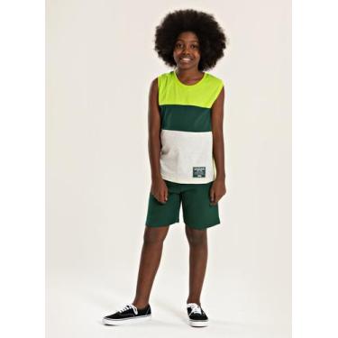 Imagem de Conjunto Verão Menino Verde Regata com Recortes e Bermuda Future - Mol