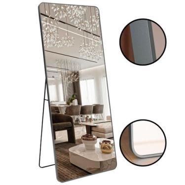 Imagem de Espelho Grande Corpo Inteiro Retangular 170x70 Moldura Em Aluminio - L
