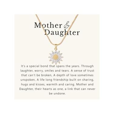 Imagem de Zurlcdye To My Daughter Colares de girassol para mulheres, presentes de girassol para mulheres, joias femininas modernas para uso diário e presentes para ocasiões especiais para filha., Large, Sem